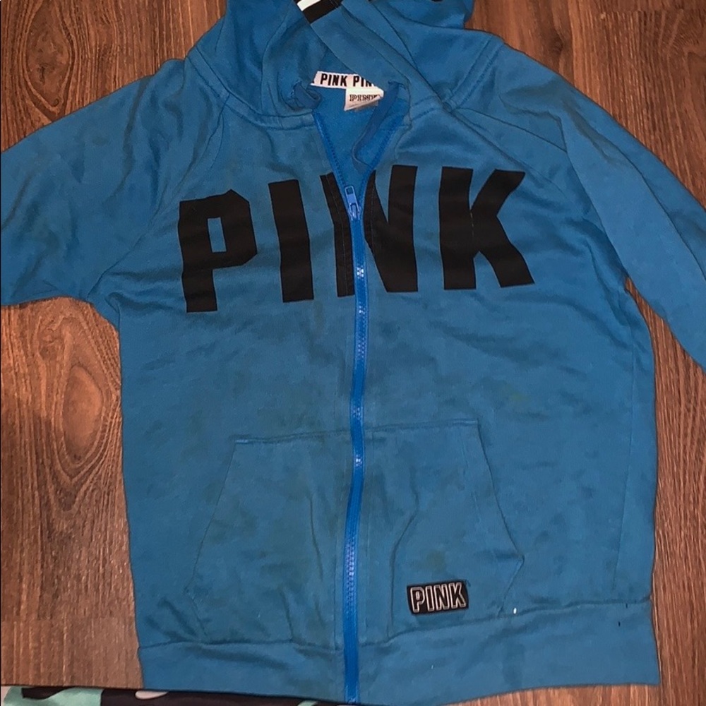 Pink Victoria Secret blue jacket 🧥